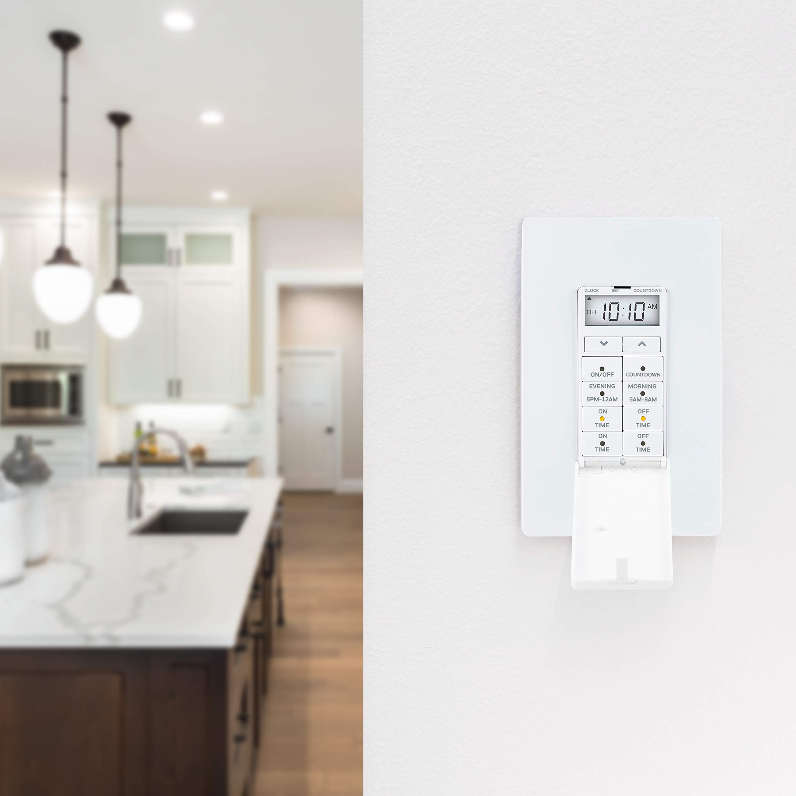 UltraPro 24-Hour Digital In-Wall Timer Switch - 2 Pack, Easy-to-Program with Presets & Countdown Function, ON/OFF Override Button - Perfect for Indoor Lighting, Porch Lights, Seasonal Decor & Home Automation (Model 47941)