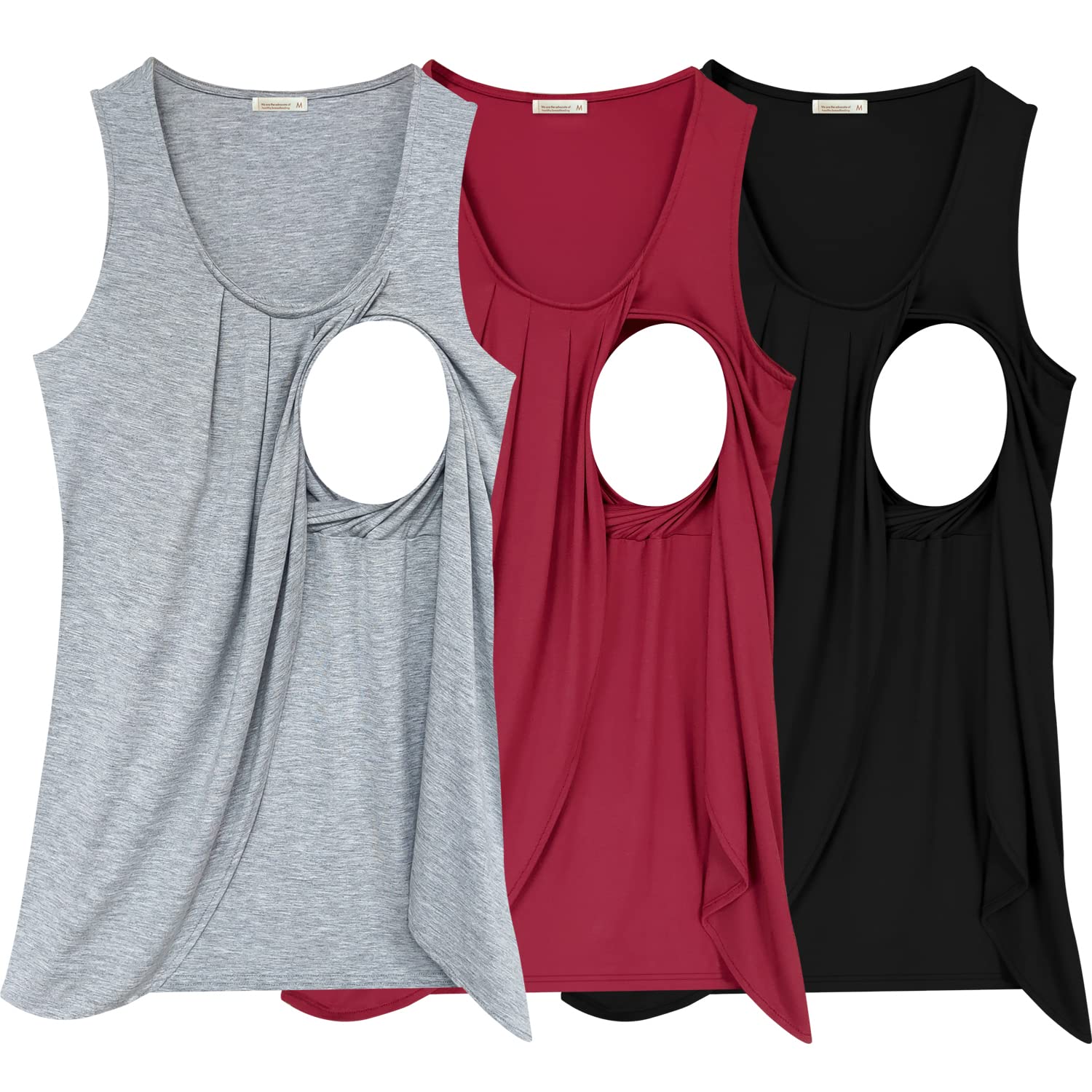 PARNIXS Women's Maternity Nursing Tank Top - Soft Sleeveless Breastfeeding Shirt for Summer | Comfortable Nursing Clothes for Pregnancy & Postpartum | Perfect for Daily Wear, Outings & Nursing in Public