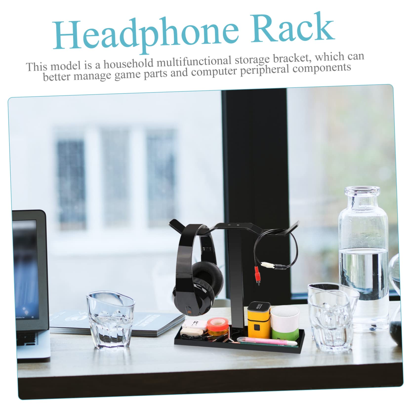 Mikikit 3-Pack Headphone Stand Holder - Wall Mount & Desk Hook Organizer for Gaming Headsets, Headphones | Perfect for Office, Home, Gaming Setup & Workspace Organization