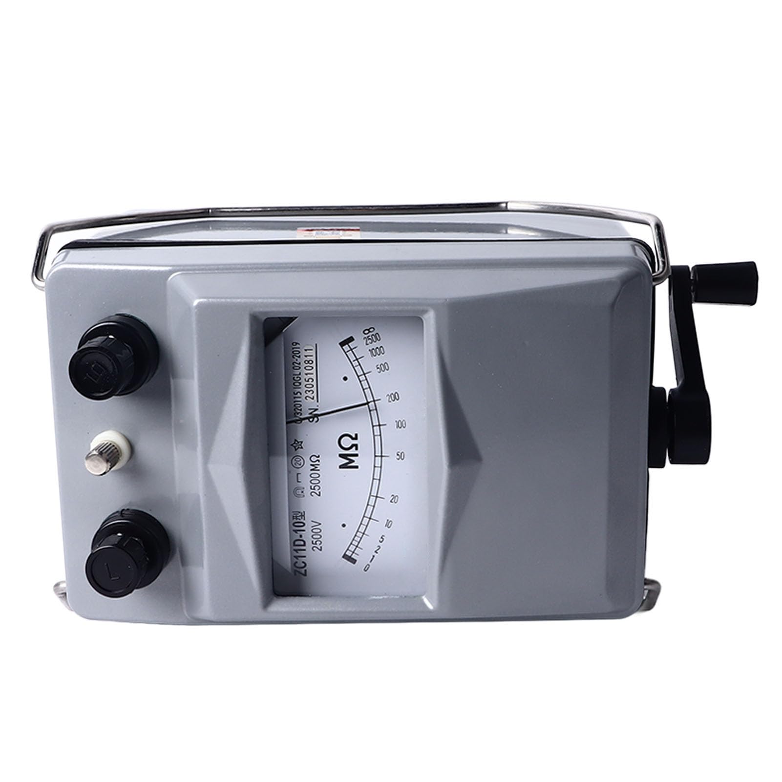2500V Insulation Resistance Tester - Hand Crank Megohmmeter with Aluminum Case for Electrical Safety Testing - Perfect for Industrial, Home & DIY Electrical Maintenance