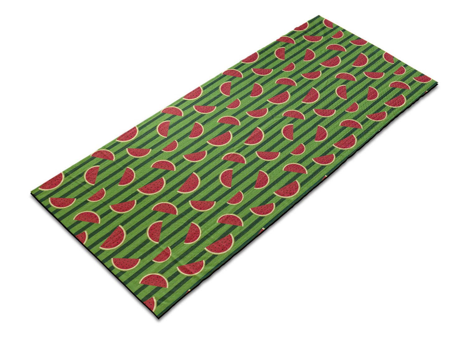 Ambesonne Non-Slip Yoga Mat Towel - Cartoon Watermelon Design, Sweat Absorbent Pilates Workout Cover, 25