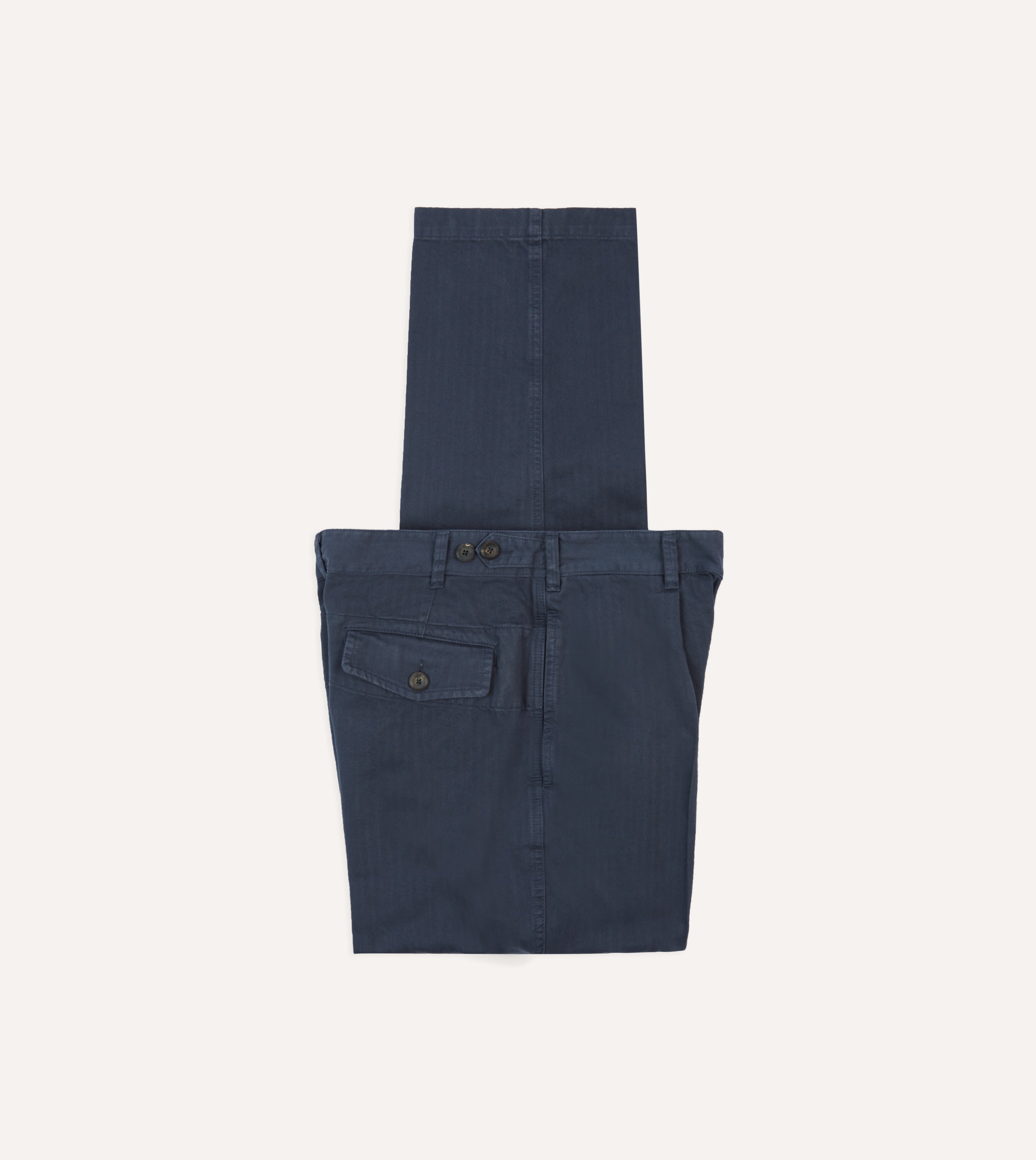 Men's Navy Herringbone Cotton Casual Pants for Gaming & Lounge - Comfortable Stretch Trousers for PC Gaming, Esports & Relaxing at Home