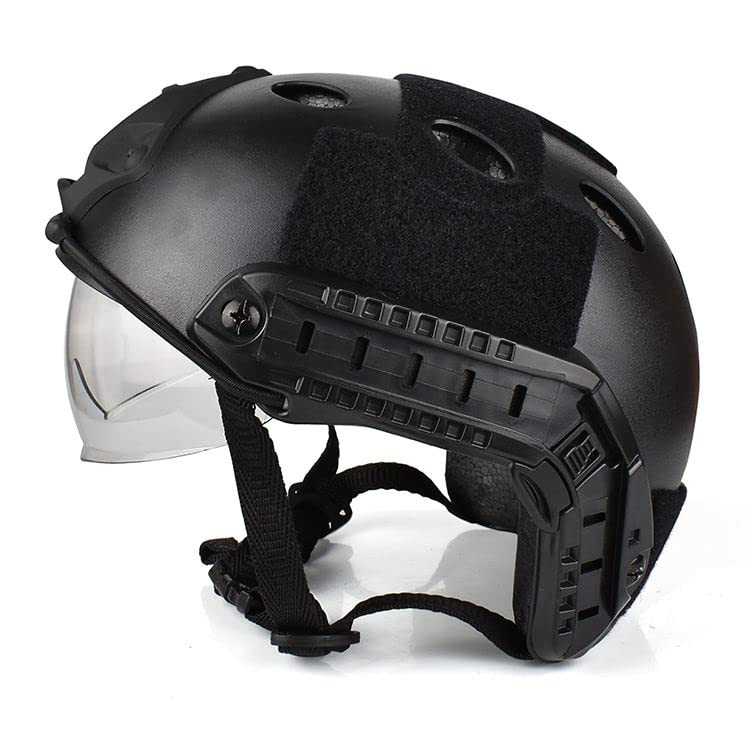 Tactical Airsoft Helmet - Fast PJ Style with Goggles, NVG Mount & Side Rails for Airsoft, Paintball, Outdoor Combat & Military Simulation Games | Perfect for CQB, Field Battles & Tactical Training