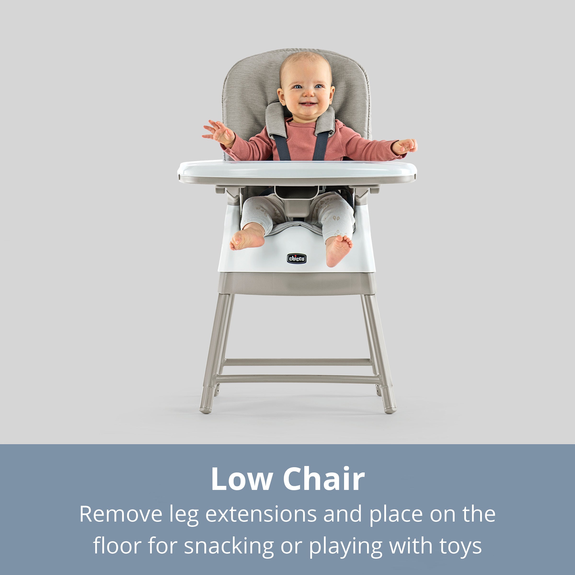 Chicco Stack Hi Lo 6-in-1 Multi-Use High Chair for Babies & Toddlers - Convertible to Booster Seat & Step Stool - Perfect for Dining, Feeding & Playtime