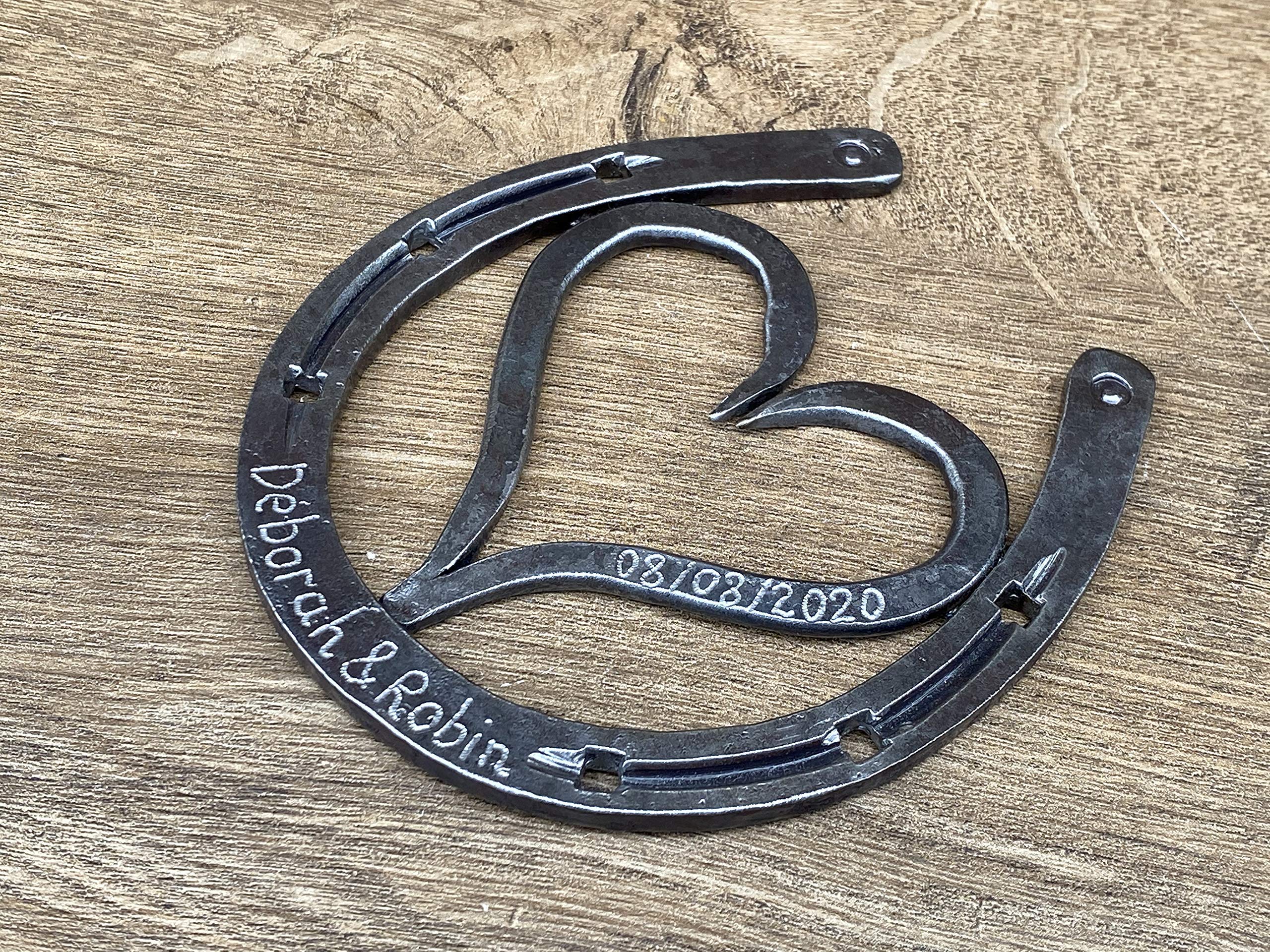 Handmade Iron Horseshoe - Unique 6th Anniversary Gift for Couples, Iron Heart Keepsake, Rustic Home Decor for Farmhouse & Wedding Anniversaries