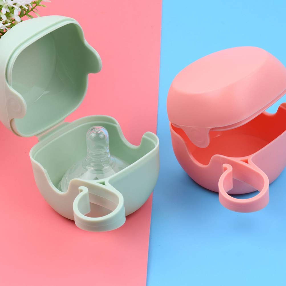 Hemoton 4-Piece Pacifier Storage Box Set - BPA-Free Pacifier Cases, Travel Container & Dust Cover Holder - Perfect for Daycare, Travel & Home Organization