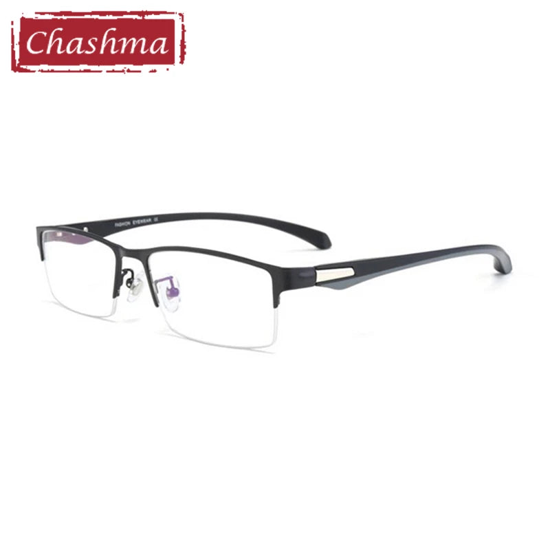 Men's Semi Full Rim Square TR90 Alloy Eyeglasses Frame 66071/85 - Lightweight & Durable for Work, Reading & Everyday Use