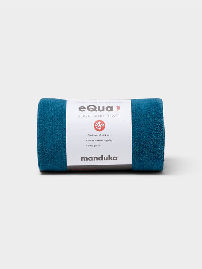 Manduka eQua Hot Yoga Towel - Premium Non-Slip Hand Towel for Hot Yoga & Bikram - Absorbent & Quick-Drying for Intense Workouts & Sauna Sessions