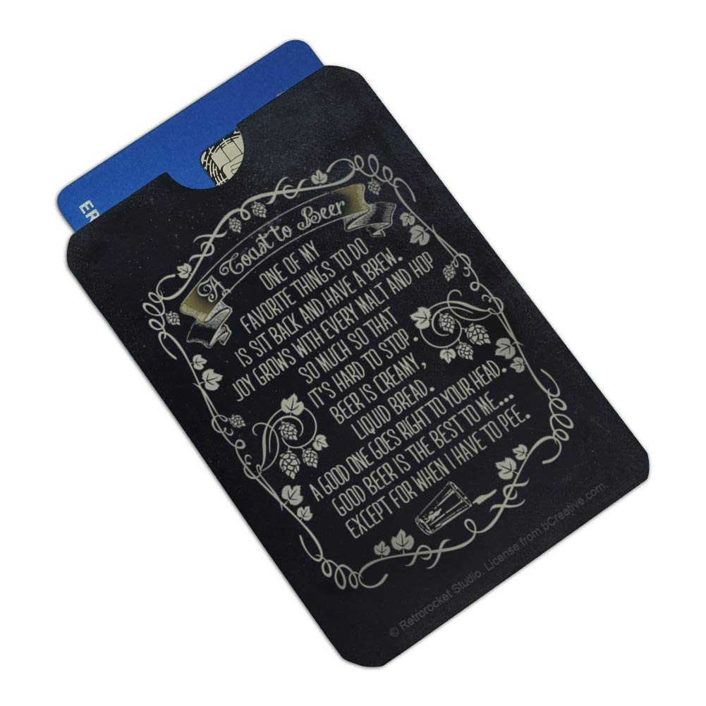 Funny Beer Brew Humor Credit Card RFID Blocker Wallet Protector - Set of 4 Sleeves for Men & Women | Perfect for Bars, Breweries & Beer Lovers