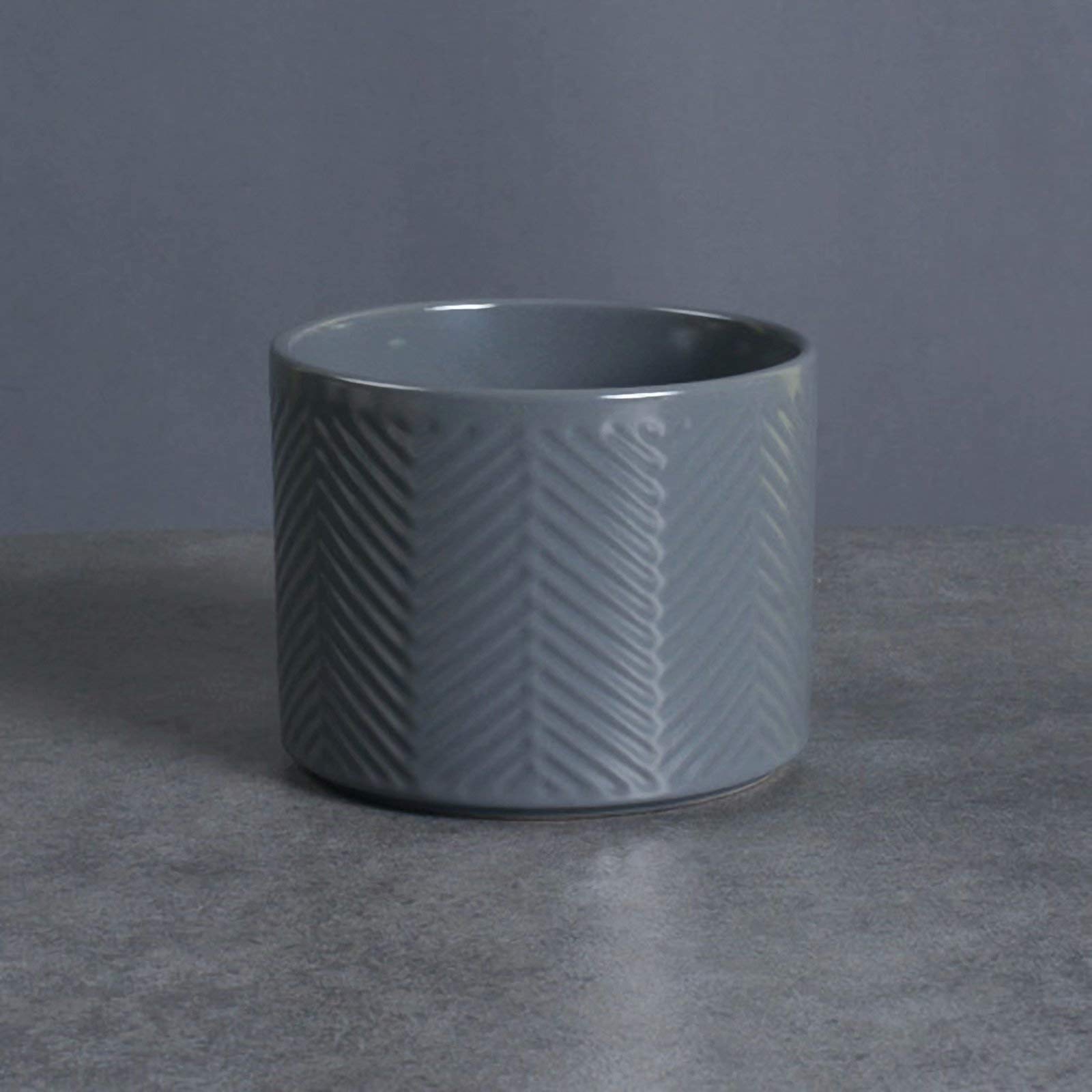 Ceramic Flower Pot with Drainage Hole - Gray Cylinder Planter for Indoor Plants, Succulents & Home Decor | Perfect for Living Room, Office Desk & Garden Decor