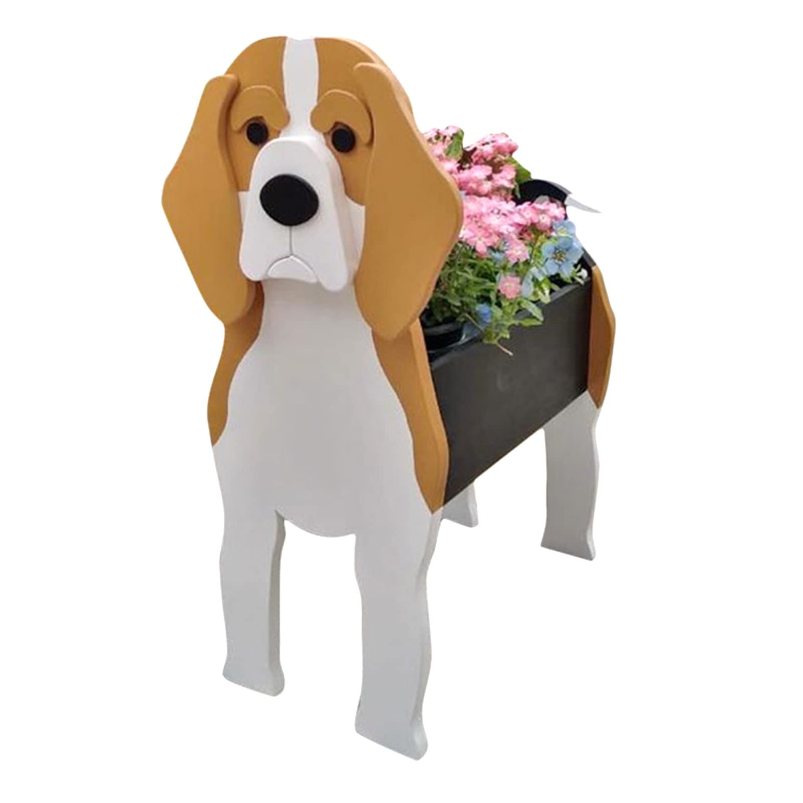BOYIDAI Beagle Dog Shaped Planter Pot - Large KT Board Flowerpot for Indoor & Outdoor Plants, Cute Animal Shaped Cartoon Planter for Succulents, Herbs & Flowers - Perfect for Home, Garden, Patio & Office Decor
