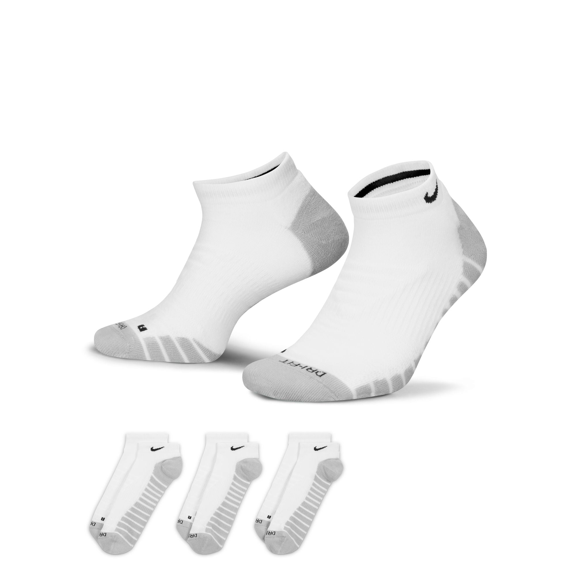 Nike Men's Max Cushioned No Show Socks 3 Pack - Breathable Athletic Socks for Running, Gym & Everyday Comfort