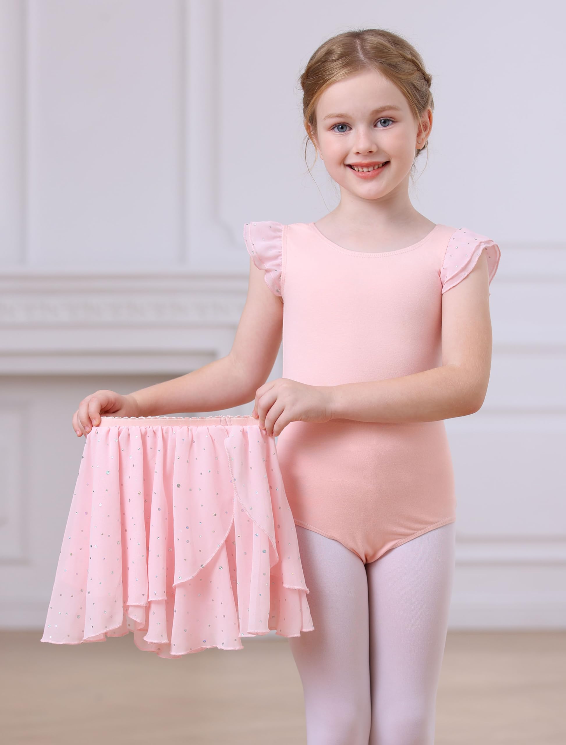 Toddler Girls Ballet Leotard Dress - MDNMD Long Skirt Ballerina Outfit for Dance Class & Performance | Perfect for Recitals, Practice, and Ballet Costume Parties