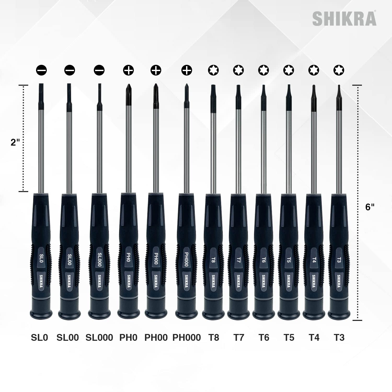 13-Piece Magnetic Precision Screwdriver Set with Torx, Phillips & Slotted Bits - Non-Slip Grip Tool Kit with Magnetizer/Demagnetizer & Storage Case - Perfect for Electronics Repair, Eyeglasses, Smartphones & Small Appliances