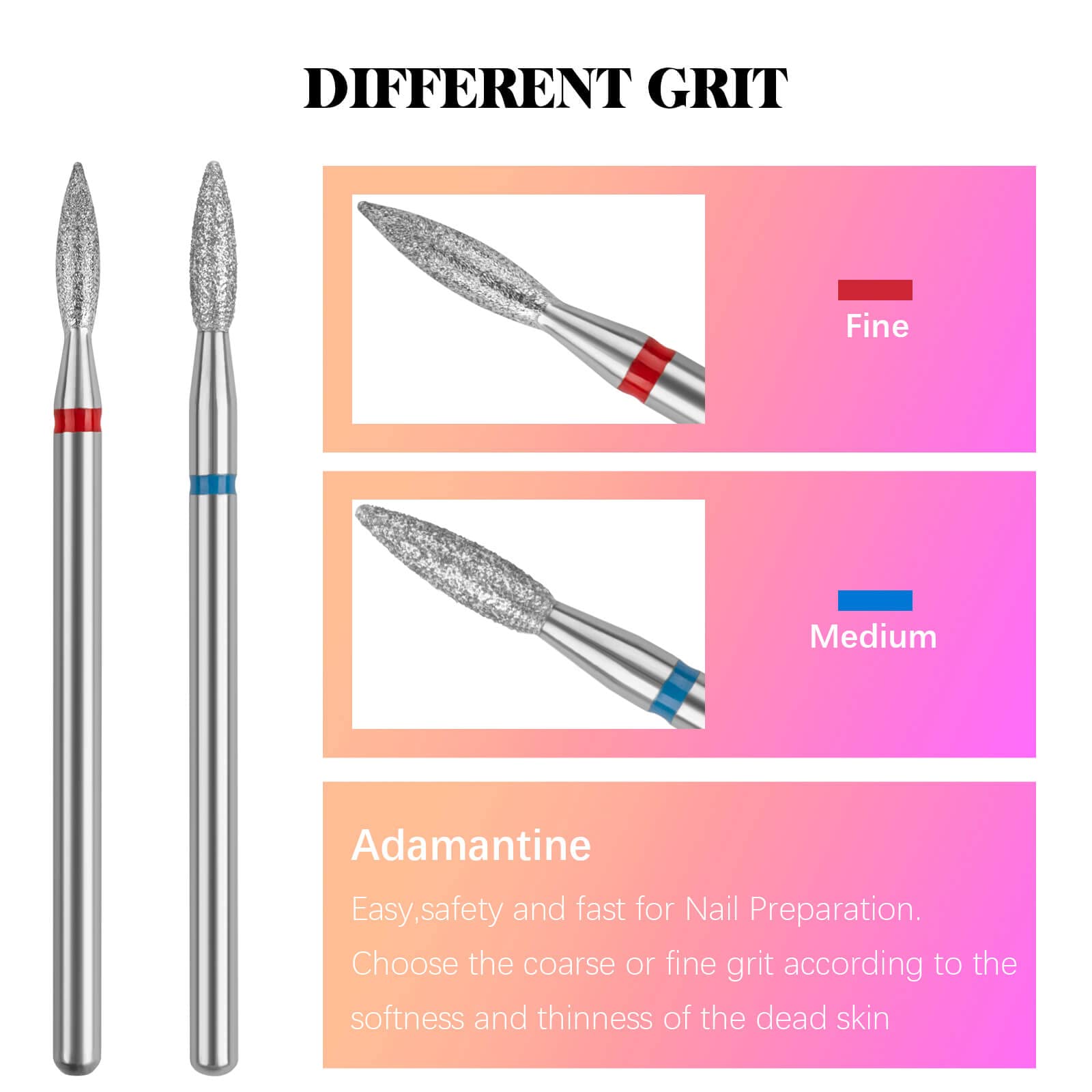 Flame Cuticle Drill Bit for Electric Nail File Machine - 3/32