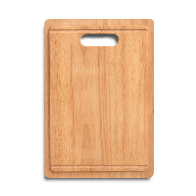 Houzer CB 4600 Rubberwood Cutting Board - Durable Wooden Chopping Block for Kitchen, Meat, Vegetables & Fruits - Perfect for Home Chefs & Professional Kitchens