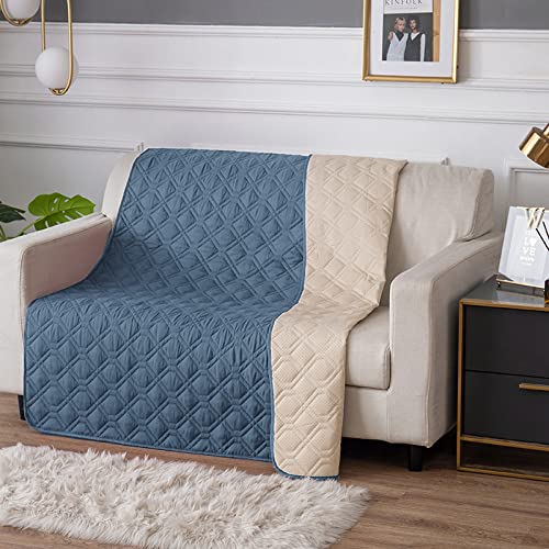 **Waterproof Dog Bed Cover - Non-Slip Sofa Protector for Pets, Large 102x82 Inch, Blue Grey - Ideal for Incontinence, Chewing, and Multi-Pet Households**