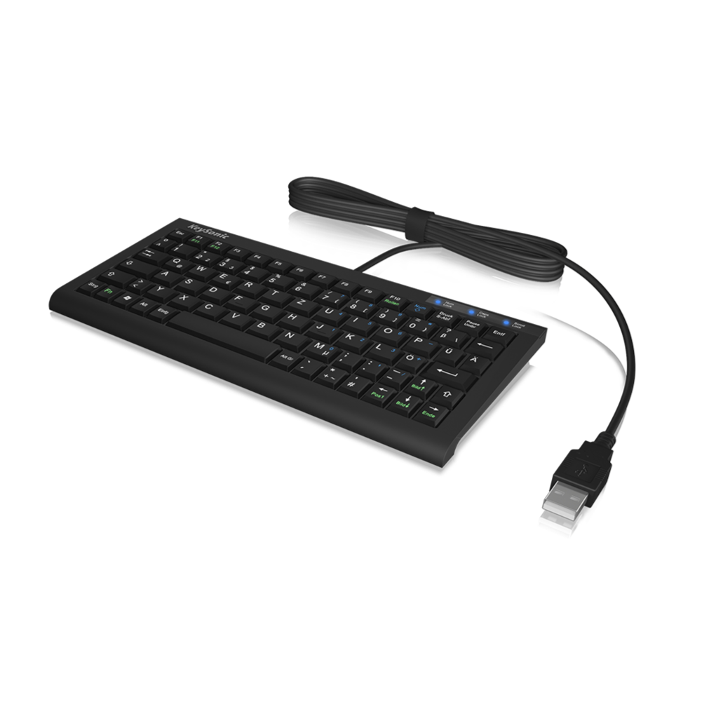 Keysonic ACK 3401U Super Mini USB Keyboard - Compact & Portable for Laptop, PC, Office & Travel Use