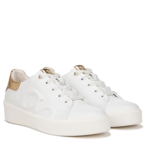 White/Dark Gold Leather