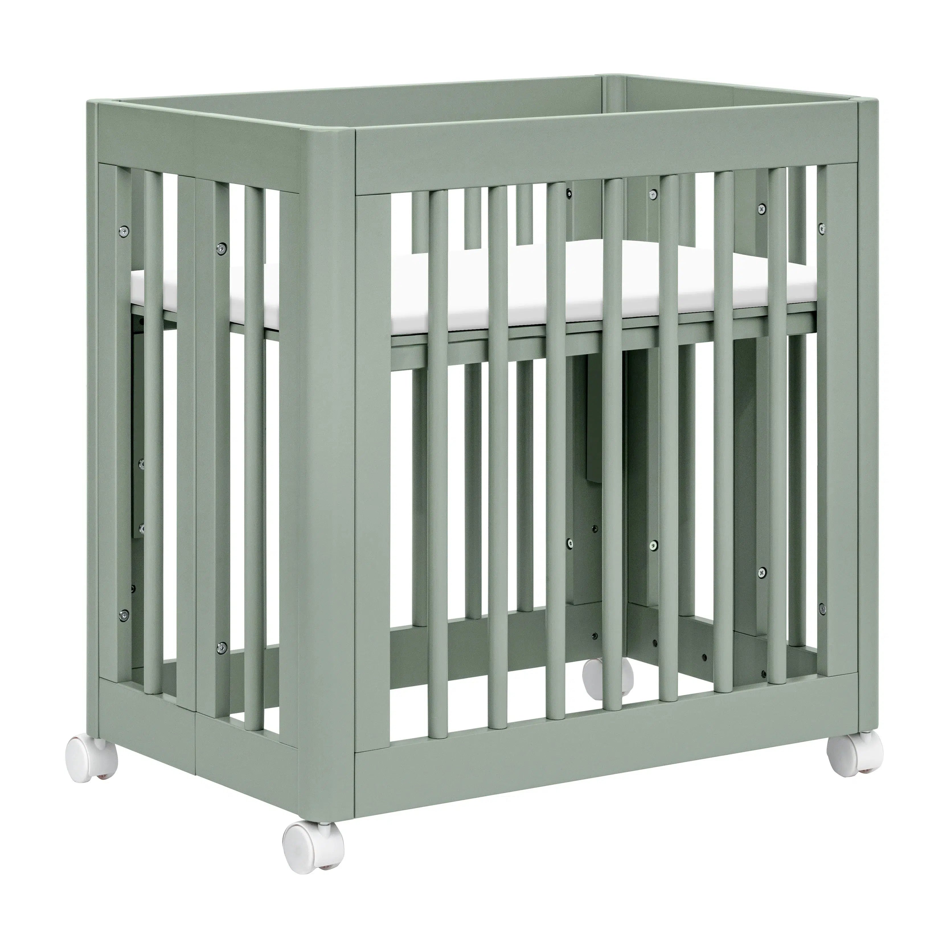 Babyletto Yuzu 8-in-1 Convertible Crib in Light Sage - Modern Nursery Furniture for Newborn to Toddler Bed | Safe, Stylish & Space-Saving Baby Crib for Small Nursery Rooms