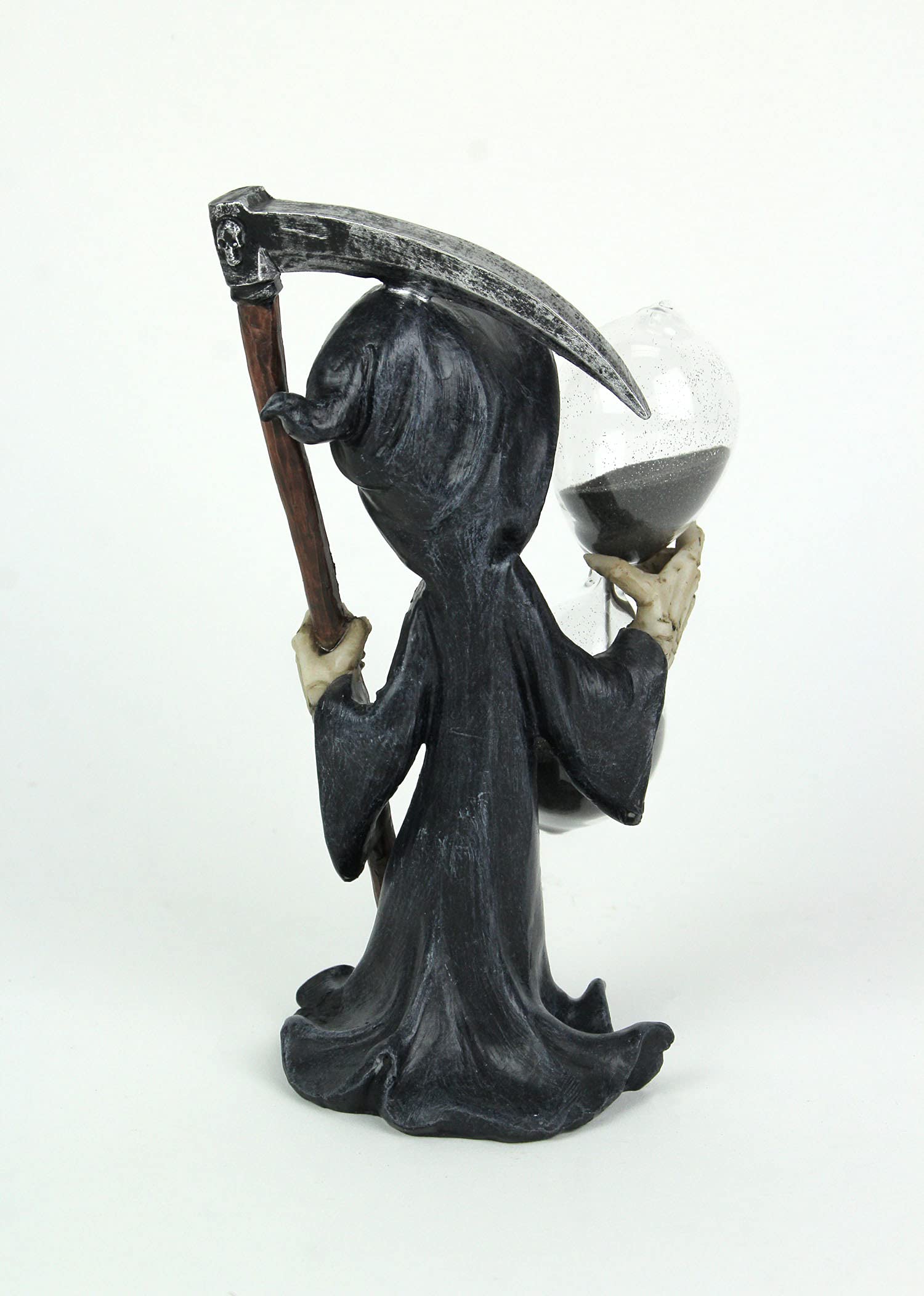 Gothic Grim Reaper Statue with Hourglass Sand Timer - Dark Decor for Halloween, Gothic Home, and Office - Perfect for Spooky Themed Parties and Collections