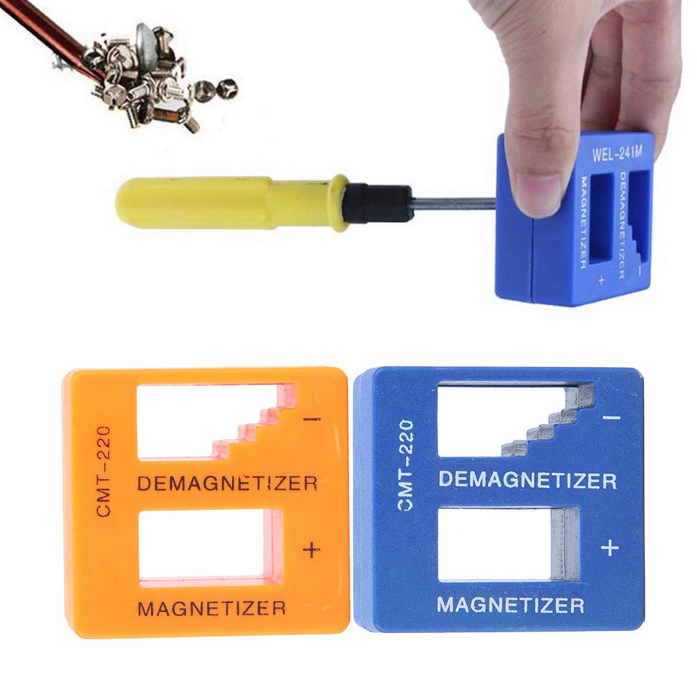 2 in 1 Quick Magnetizer Demagnetizer Tool - 2 Pack Plastic Screwdriver Magnetizing Device for Easy Screw Handling & Equipment Maintenance | Perfect for DIY, Electronics Repair & Home Improvement Projects