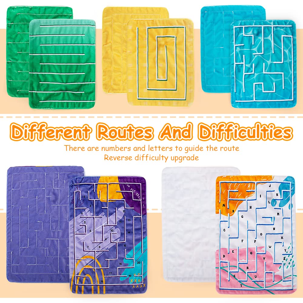 5 Pack Marble Maze Sensory Fidget Mat - Stress Relief & Anxiety Calming Toys for Kids, Adults & Teens with Autism - Tactile Sensory Toys for Special Needs, Classroom & Home Use - 2 Sizes Available - Perfect for Focus, Relaxation & Sensory Therapy