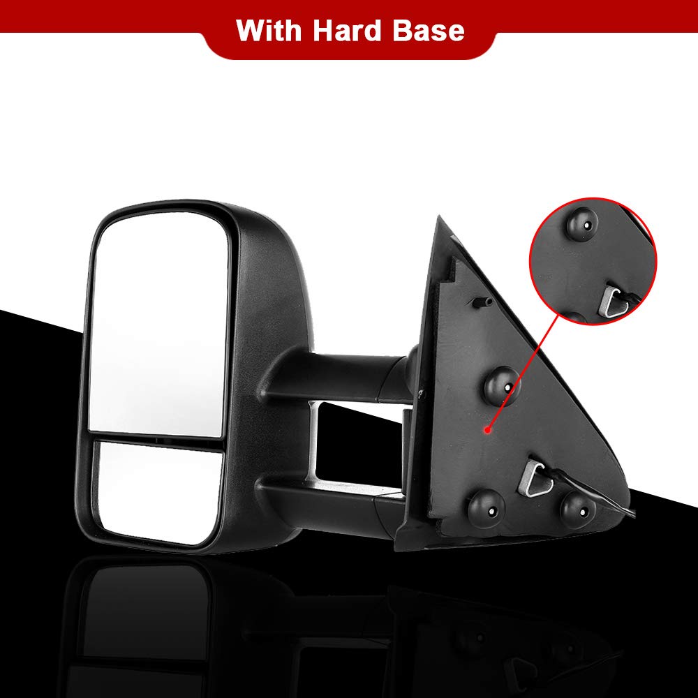 1997-2003 Ford F150 Towing Mirrors - Power Adjustable Black Tow Mirrors for Standard & Extended Cab (LH/RH) - Perfect for Trailering, RV Towing & Work Trucks