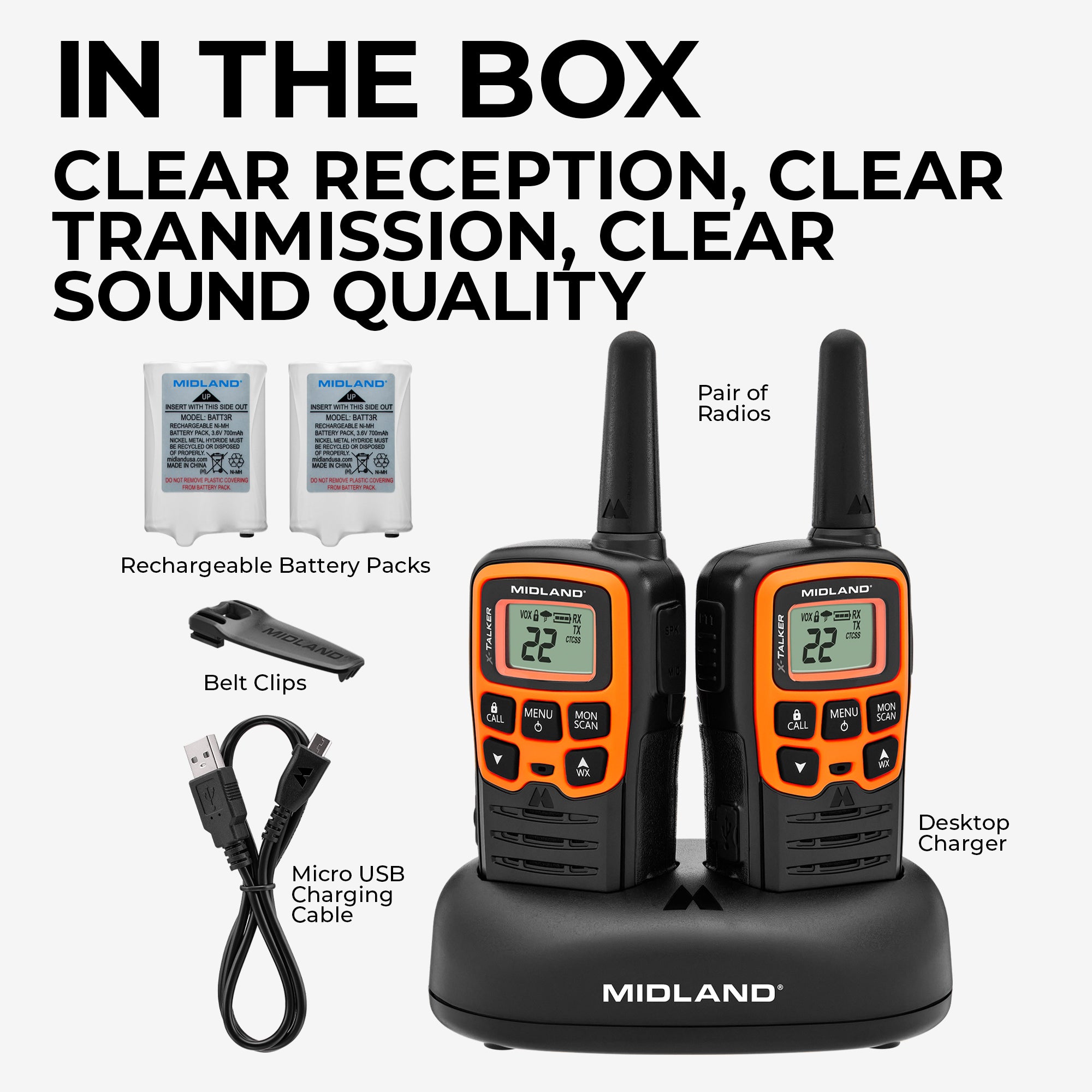 T51 X Talker® FRS Walkie Talkie 2 Pack - Long Range 2-Way Radios with 22 Channels & Privacy Codes - Ideal for Outdoor Adventures, Hiking, Camping & Family Communication