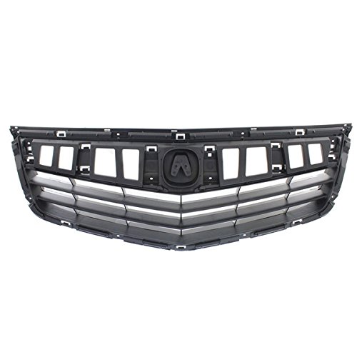 Textured Black Front Bumper Grille Grill Assembly Compatible with 2011-2014 Acura TSX (2.4L & 3.5L) - Upgrade Your Car's Style & Protection for Daily Driving & Car Shows