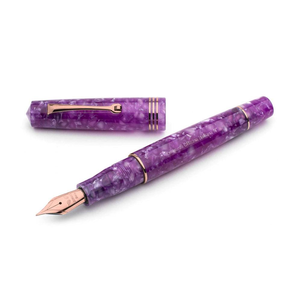 Leonardo Fountain Pen Momento Zero - Premium Stainless Steel Nib, Lavender Purple Luxury Writing Instrument for Calligraphy & Signature | Elegant Gift for Professionals, Writers & Collectors | Perfect for Office, Journaling & Special Occasions