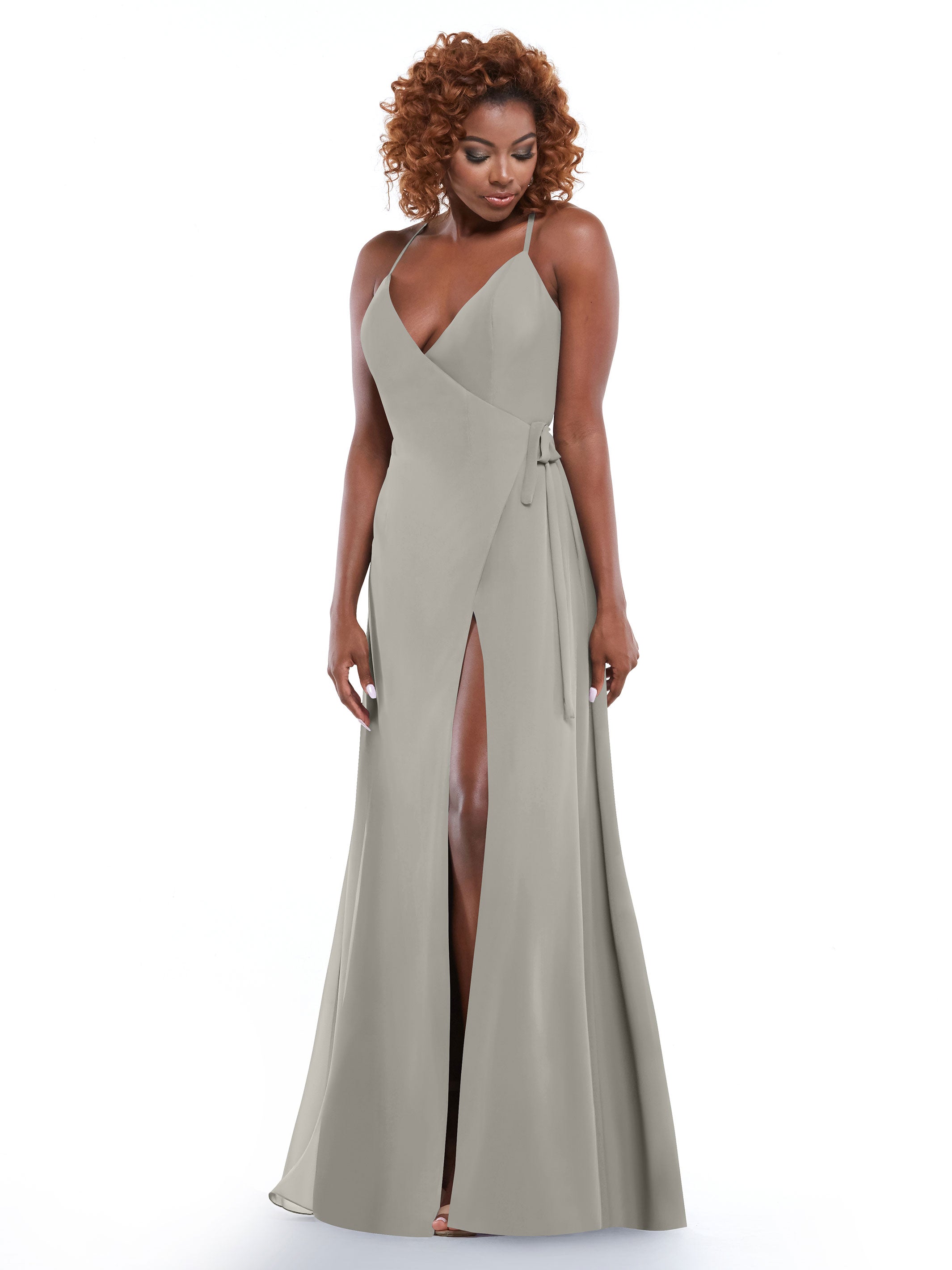 Elegant 80171 Sheath Chiffon Bridesmaid Dress with Adjustable Self-Tie Sash - Perfect for Weddings, Formal Events & Special Occasions