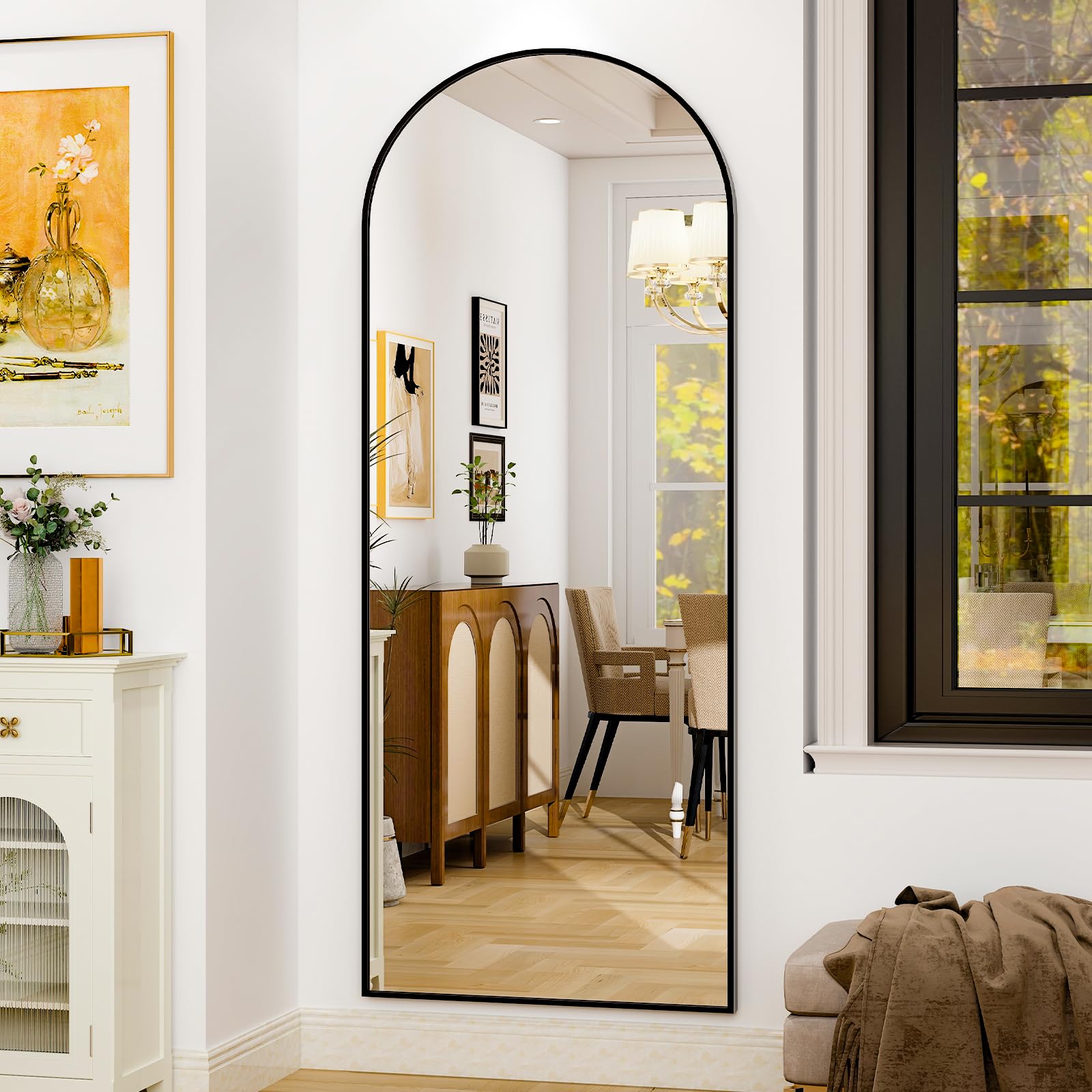 HARRITPURE 28x71 Inch Full Length Mirror with Aluminum Alloy Frame - Large Floor Standing Body Mirror for Bedroom, Living Room, Bathroom - Perfect for Home Decor, Outfit Check & Yoga Practice