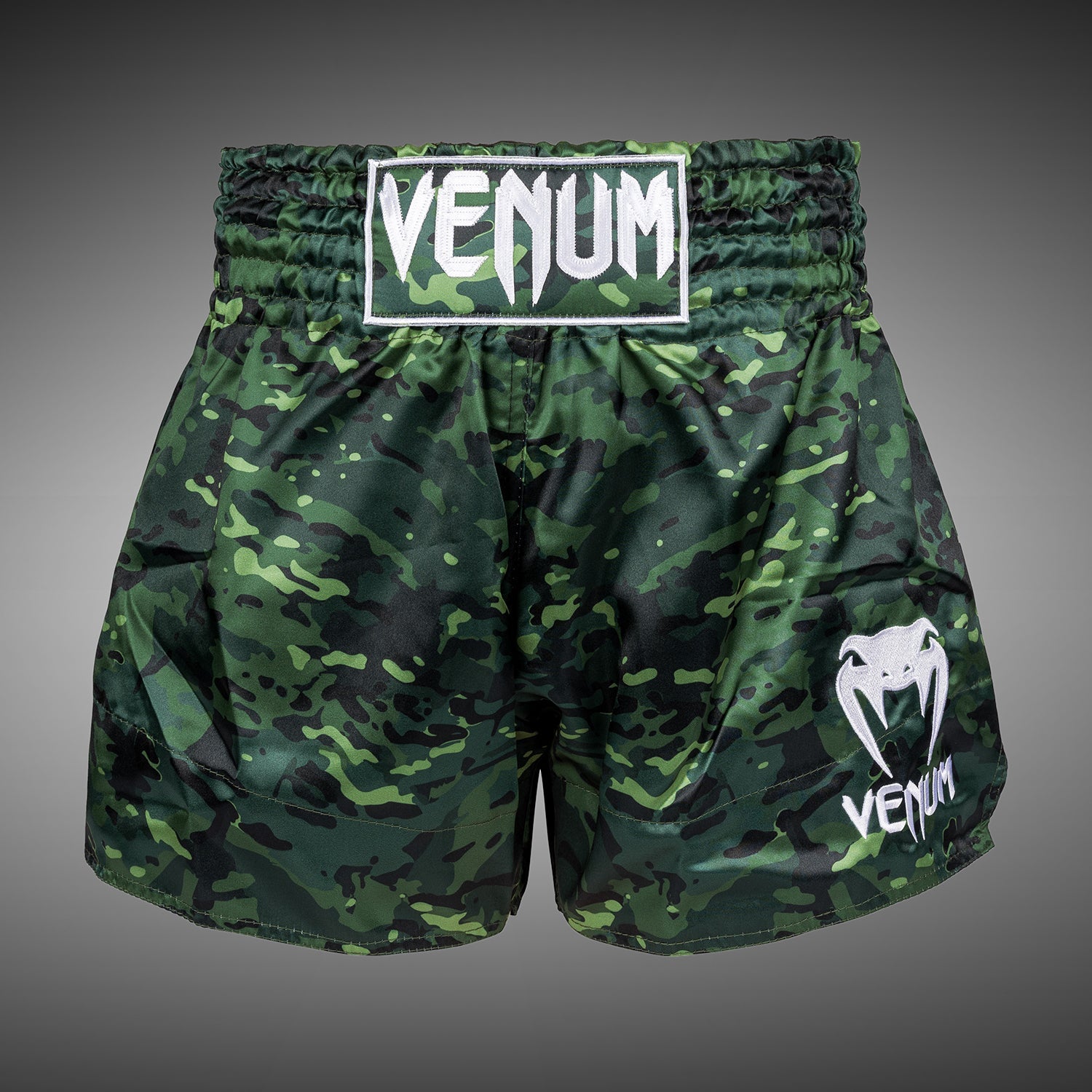 Venum Classic Muay Thai Shorts - Premium MMA & Muay Thai Training Shorts with Forest Camo Pattern - Perfect for Boxing, Kickboxing & Martial Arts Workouts