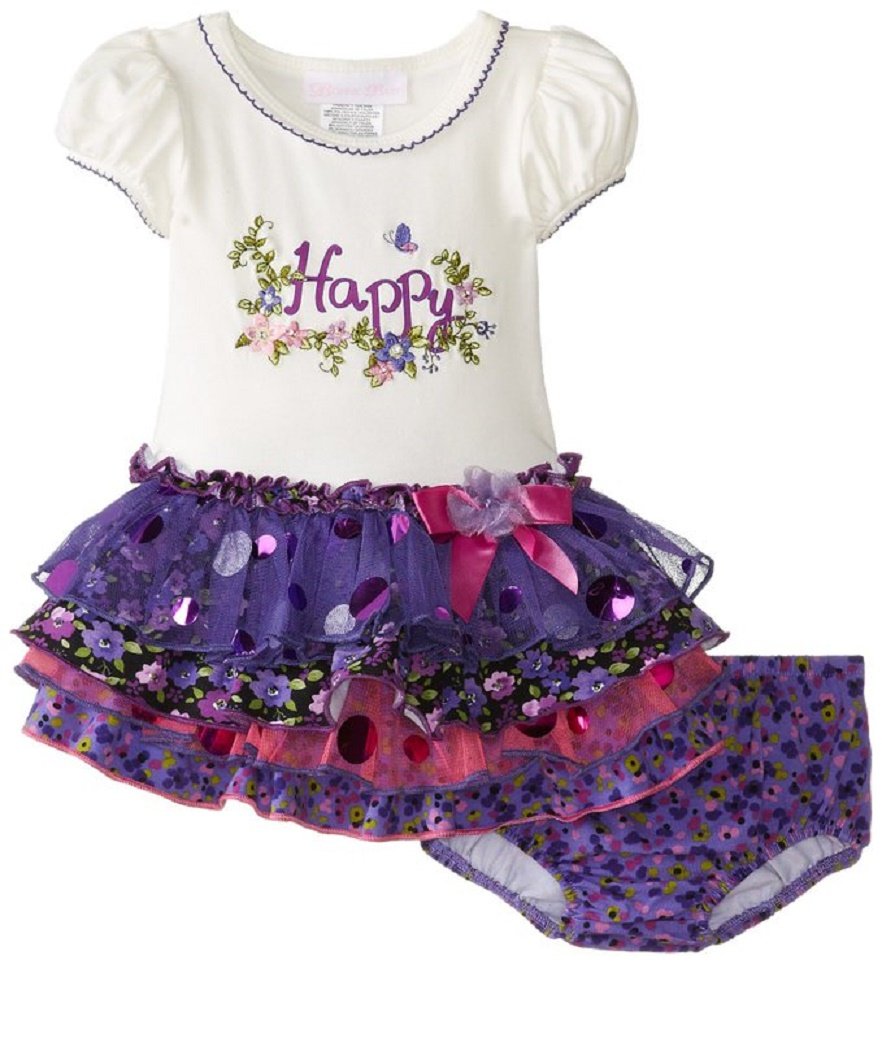 Bonnie Jean Baby Girls Tiered Skirt Dress - Purple, 12-24M for Playdates & Parties