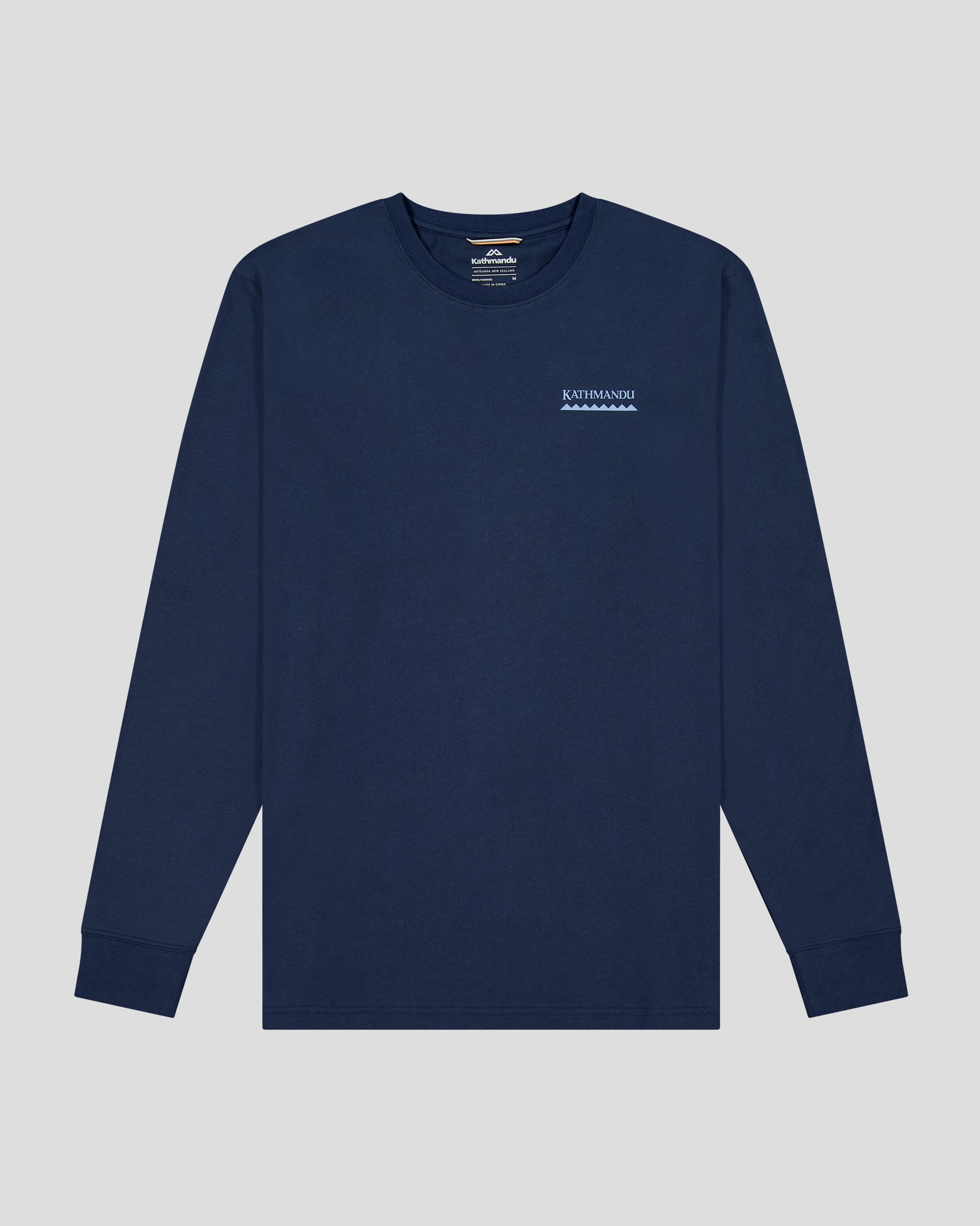 Heritage Logo Men's Long Sleeve Organic Cotton T-Shirt - Pure Navy - Casual Wear & Everyday Comfort for Men