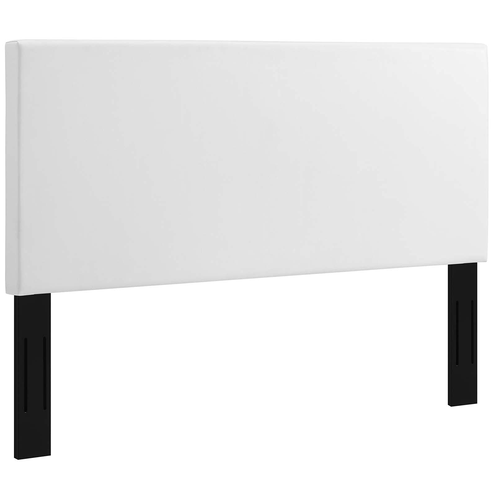 Modway Taylor California King Upholstered Faux Leather Headboard in White - Luxury Bedroom Decor for Modern Master Suites