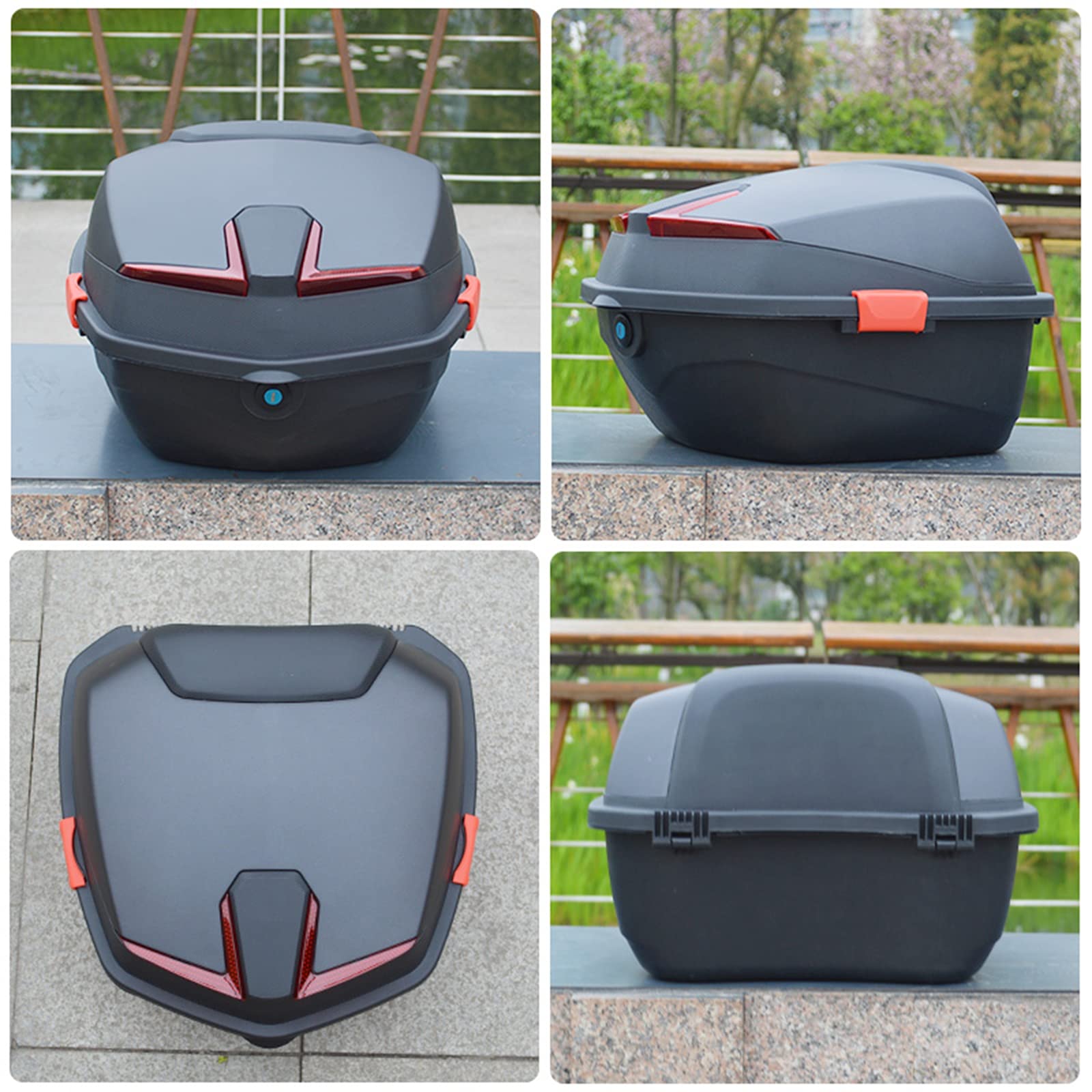 Universal Motorcycle Top Box - Dark Blue Luggage Case for Touring & Commuting