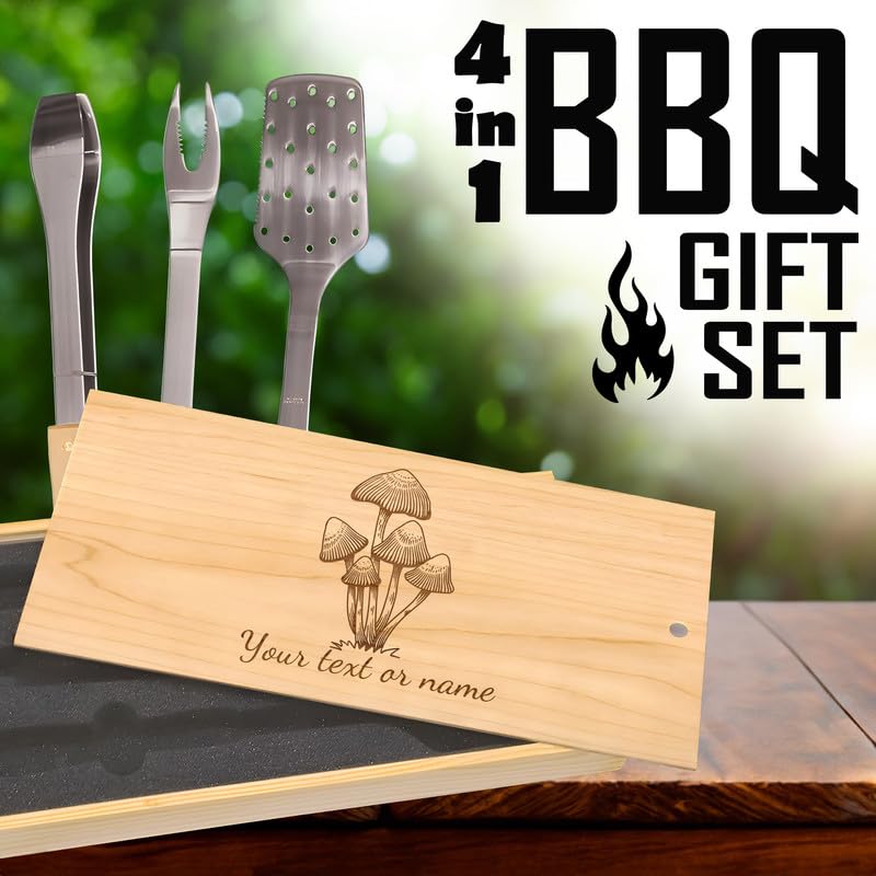 Arcane Artifacts BBQ Grill Set - Personalized Magical Gifts with Enchanted Mushroom Design for Outdoor Cooking & Fantasy-Themed Parties | Perfect for Wizards, Gamers & Fantasy Lovers