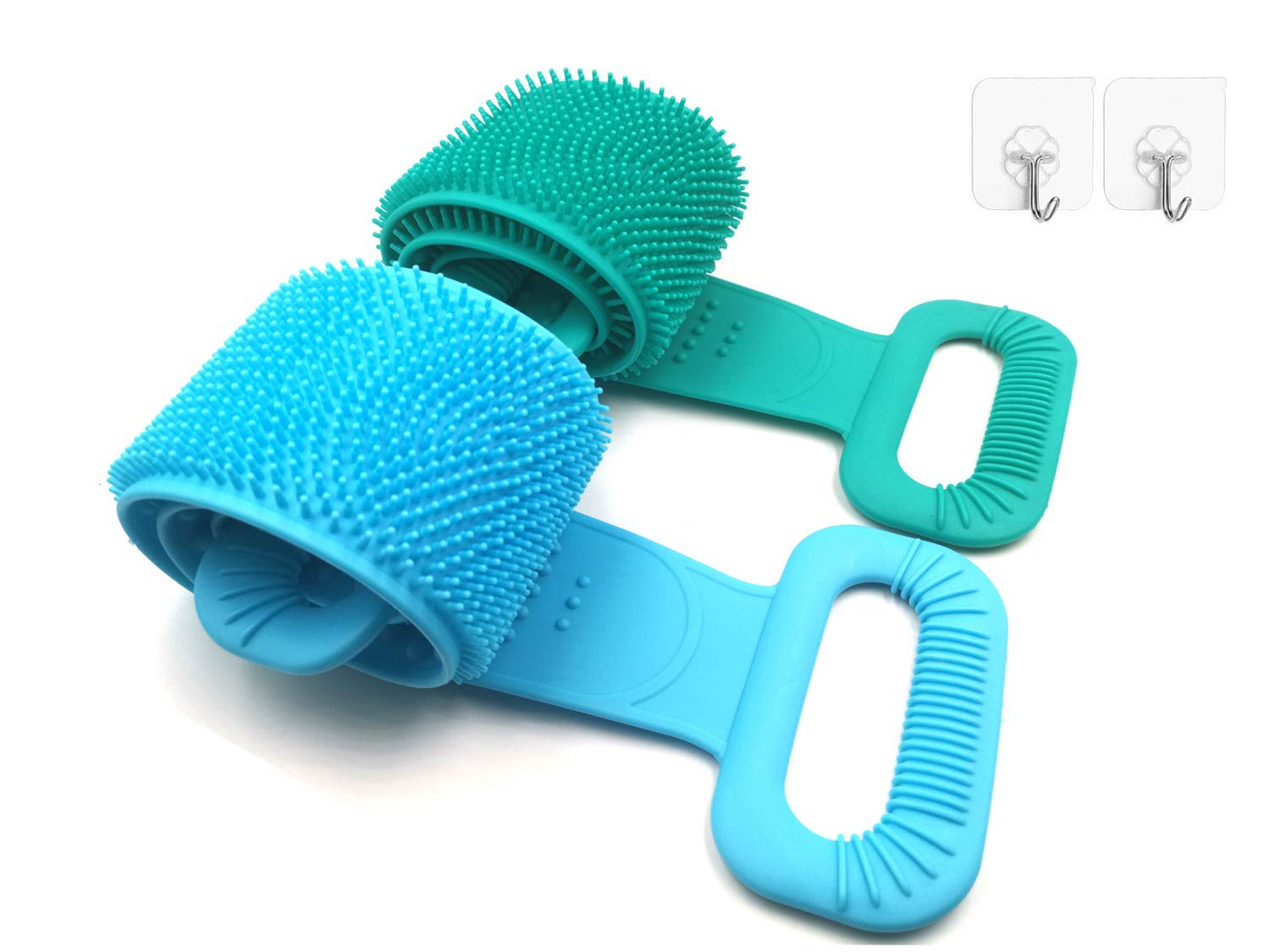 DRONA Silicone Body Scrubber Belt - Exfoliating Skin Brush for Men & Women - Perfect for Shower & Bath Exfoliation