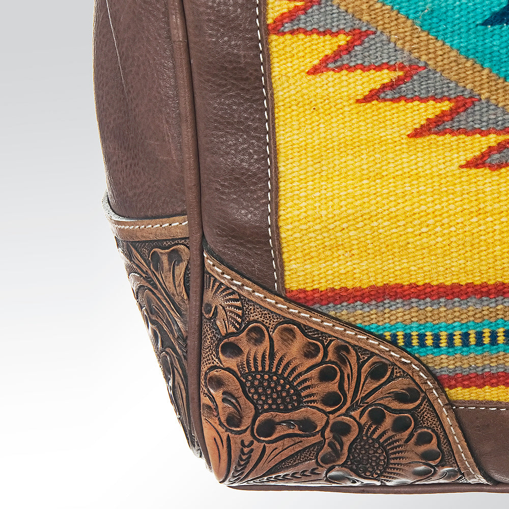 American Darling ADBG516 Genuine Leather Women's Western Handbag - Hand Tooled Saddle Blanket Duffle Purse for Cowgirl Style & Everyday Use