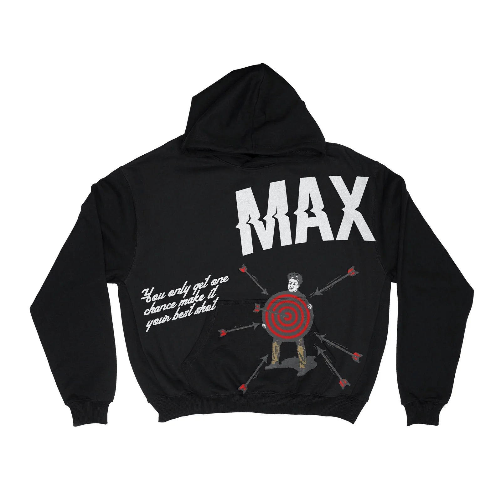 MAXIMO Black Bullseye Hoodie for Men & Women - Trendy Pullover Sweatshirt for Casual Wear, Street Style & Outdoor Activities