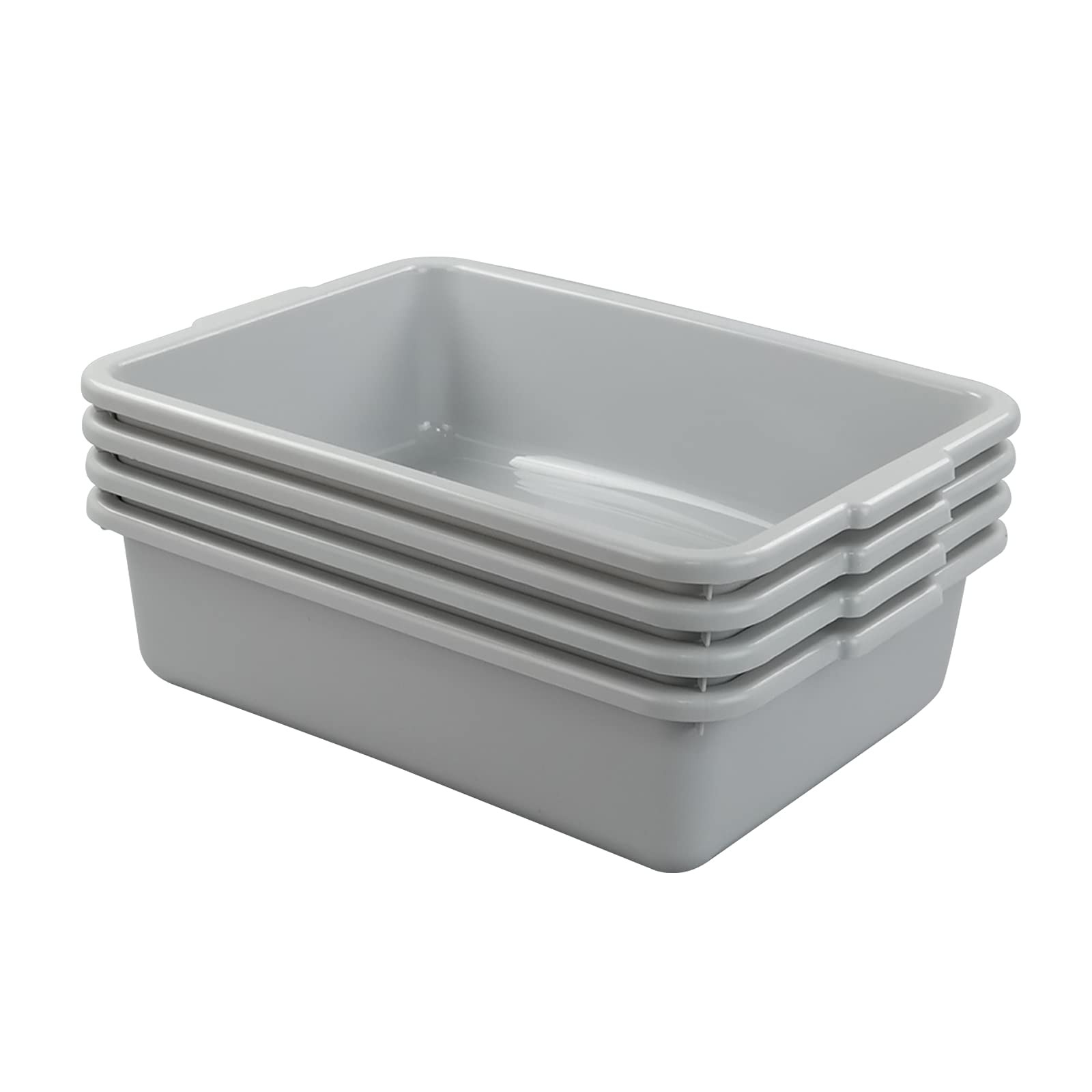 Xyskin 13 L Plastic Commercial Bus Tubs - Heavy Duty Utility Bus Boxes for Restaurant & Kitchen Storage (4-Pack) - Perfect for Food Service, Dishwashing & Organization