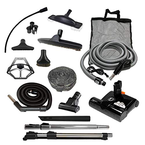 Premium Diamond Central Vacuum Accessory Kit with SEBO ET-1 Pigtail (35ft Hose) - Perfect for Whole House Cleaning & Hard-to-Reach Areas