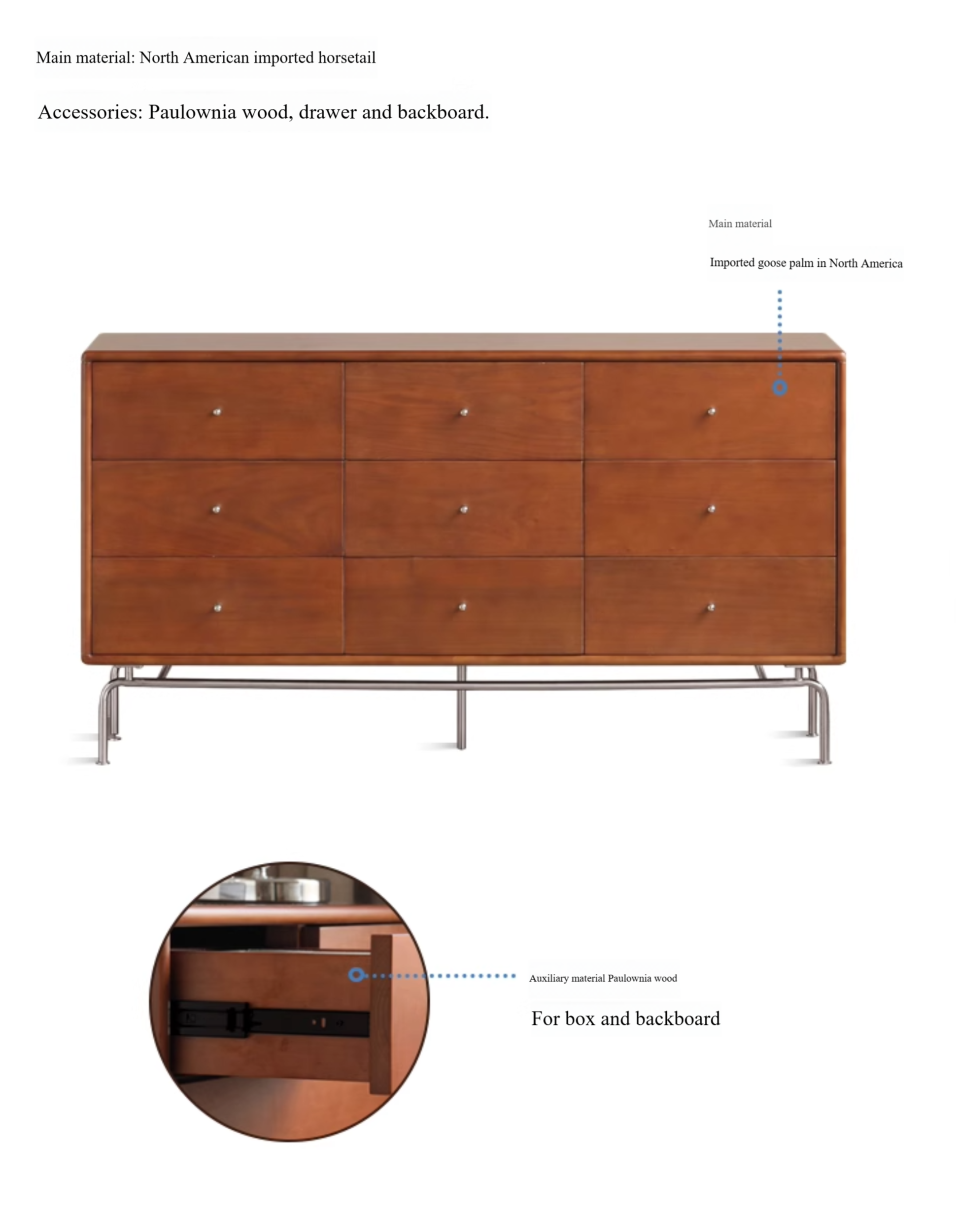Solid Wood Poplar Dresser - 5-Drawer Storage Chest for Bedroom, Living Room & Office - Natural Wood Finish for Home Organization & Decor