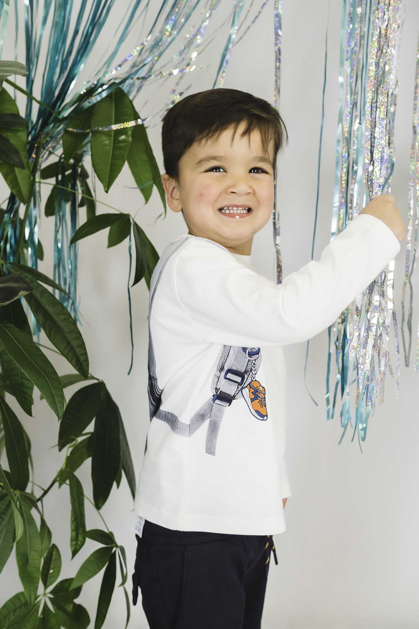 Adorable Cream Backpack Shirt for Toddler Boys - Soft Cotton Kids' T-Shirt with Cute Backpack Design - Perfect for Preschool, Daycare & Outdoor Play
