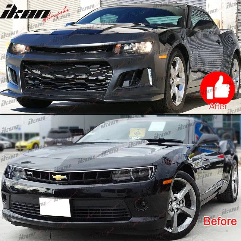 2010-2013 Chevy Camaro ZL1 Style Front Bumper with Headlights - High-Performance Replacement for Aggressive Look - Perfect for Racing, Car Shows & Street Upgrades