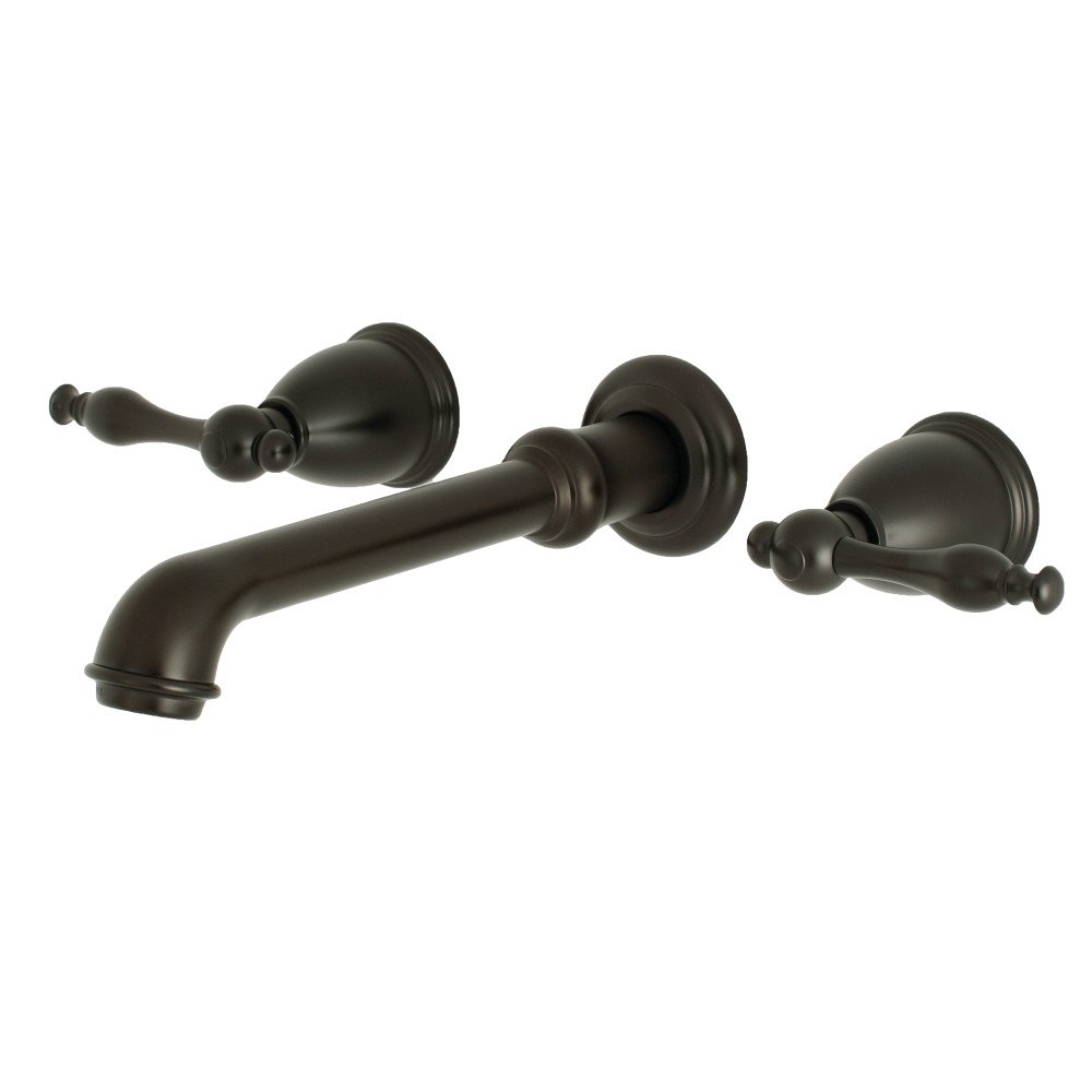 Kingston Brass KS7125NL Naples 2-Handle Wall Mount Bathroom Sink Faucet - 10-7/16