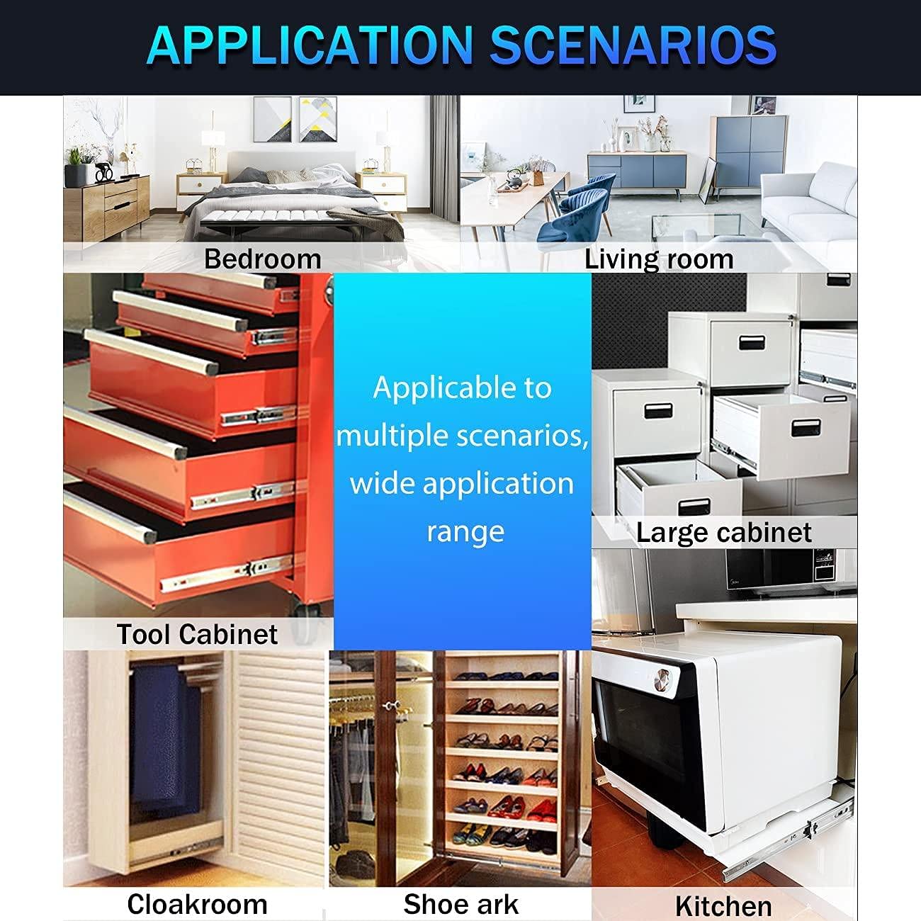 Heavy Duty Soft Close Ball Bearing Drawer Slides - 54 Inch Full Extension Side Mount Drawer Runners (1 Pair) - Perfect for Kitchen Cabinets, Office Furniture & Storage Organization