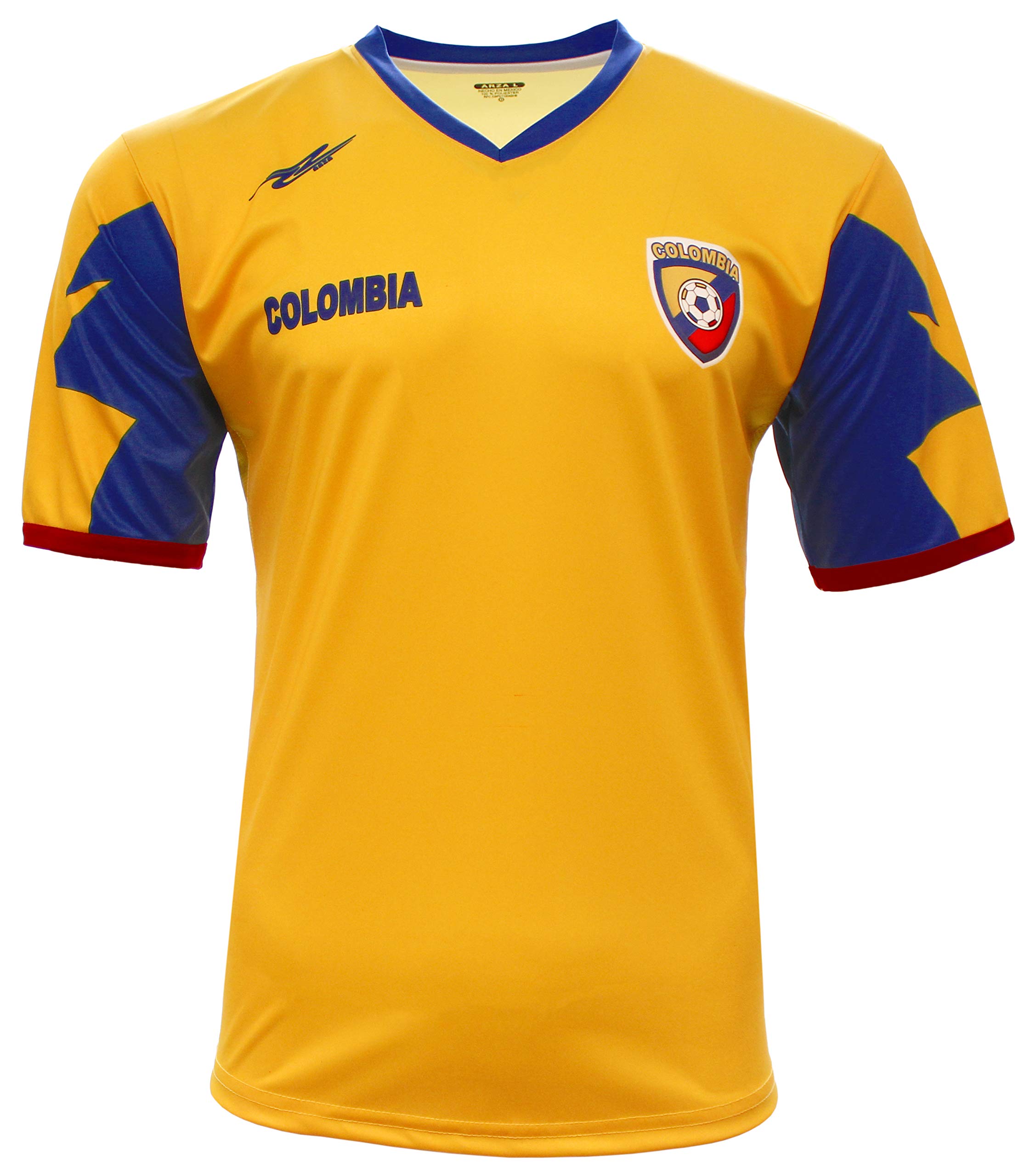 Colombia New Yellow Soccer Jersey 100% Polyester - Lightweight & Breathable for Men's Football Games & Fan Support